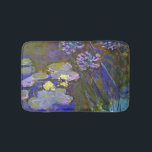 Claude Monet Water Lilies Agapanthus Bath Mat<br><div class="desc">Claude Monet's Water Lilies and Agapanthus - Claude Monet's Water Lilies and Agapanthus is a wonderful impressionistic painting by one of the master flower artists of all time. The water garden is alive with color and emotion, as the purple Agapanthus flow up from their blue and green stems. The water...</div>