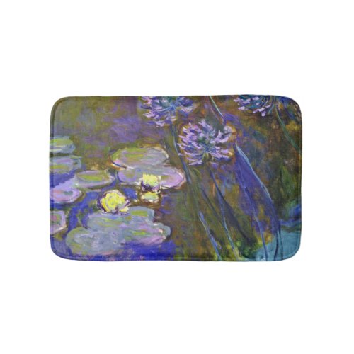 Claude Monet Water Lilies Agapanthus Bath Mat