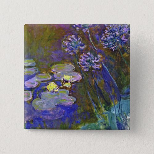 Claude Monet Water Lilies Agapanthus Button