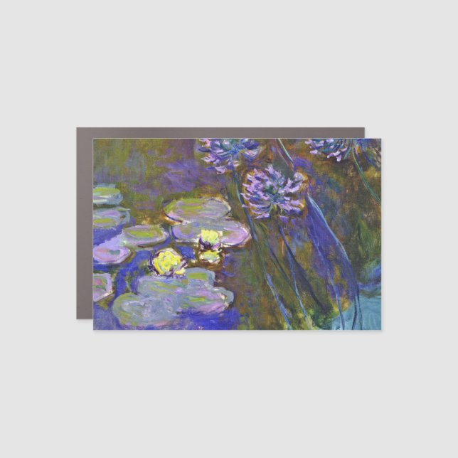 Claude Monet Water Lilies Agapanthus Car Magnet (Front)