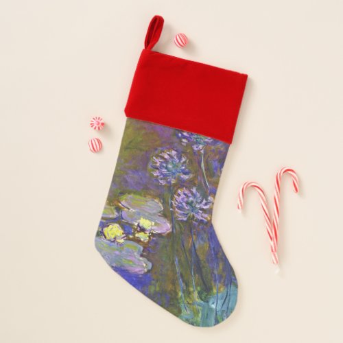 Claude Monet Water Lilies Agapanthus Christmas Stocking