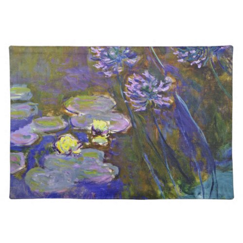 Claude Monet Water Lilies Agapanthus Cloth Placemat