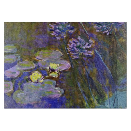 Claude Monet Water Lilies Agapanthus Cutting Board