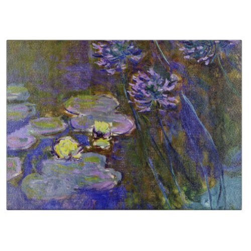 Claude Monet Water Lilies Agapanthus Cutting Board