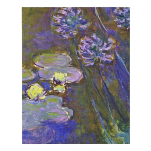 Claude Monet Water Lilies Agapanthus Faux Canvas Print