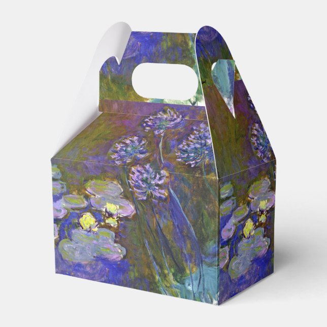 Claude Monet Water Lilies Agapanthus Favor Boxes (Front Side)