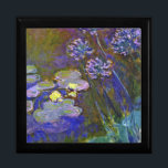 Claude Monet Water Lilies Agapanthus Gift Box<br><div class="desc">Claude Monet's Water Lilies and Agapanthus - Claude Monet's Water Lilies and Agapanthus is a wonderful impressionistic painting by one of the master flower artists of all time. The water garden is alive with color and emotion, as the purple Agapanthus flow up from their blue and green stems. The water...</div>