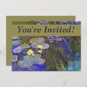 Claude Monet Water Lilies Agapanthus Invitation