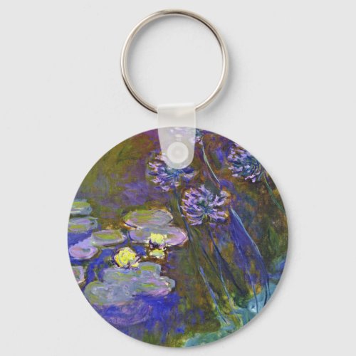 Claude Monet Water Lilies Agapanthus Keychain