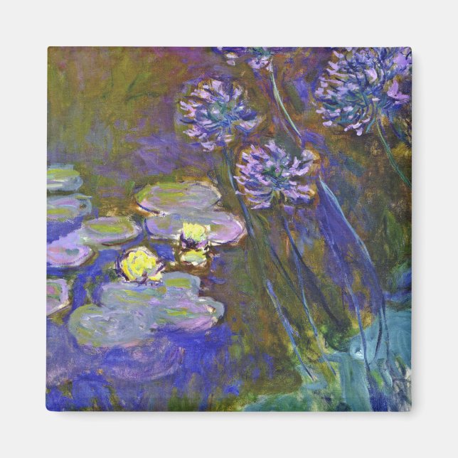 Claude Monet Water Lilies Agapanthus Magnet (Front)