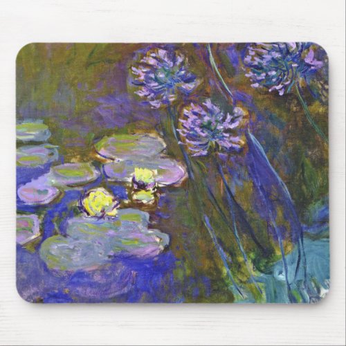 Claude Monet Water Lilies Agapanthus Mouse Pad