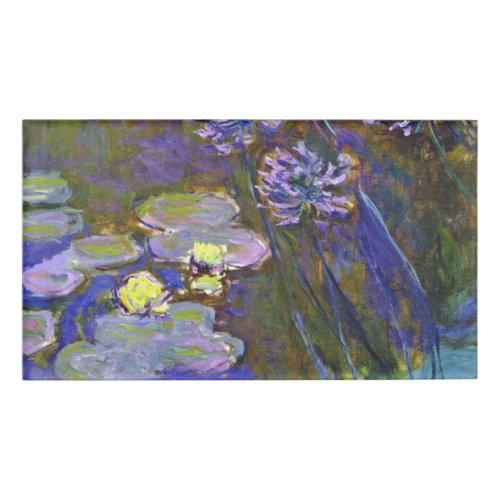 Claude Monet Water Lilies Agapanthus Name Tag