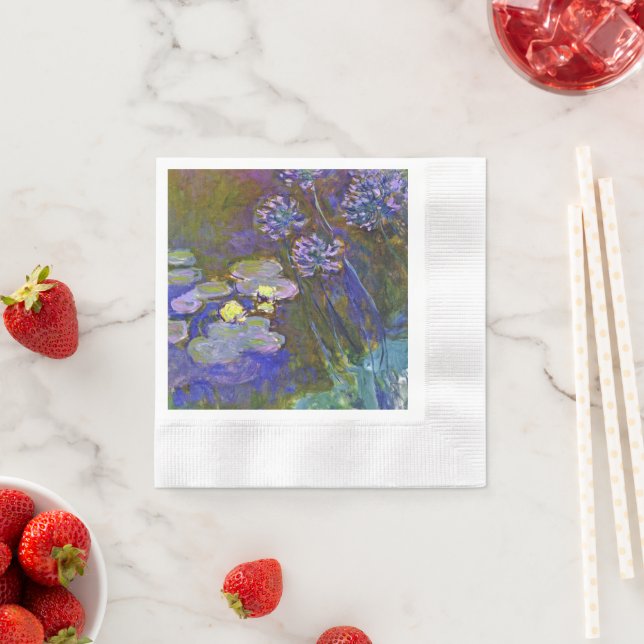 Claude Monet Water Lilies Agapanthus Napkins (Insitu)
