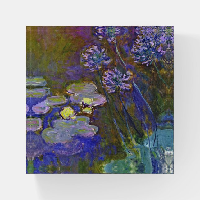 Claude Monet Water Lilies Agapanthus Paperweight (Front)