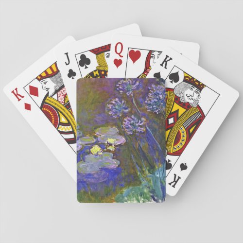 Claude Monet Water Lilies Agapanthus Poker Cards