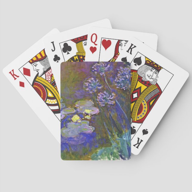 Claude Monet Water Lilies Agapanthus Poker Cards (Back)