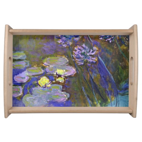 Claude Monet Water Lilies Agapanthus Serving Tray
