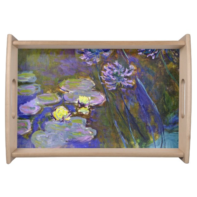 Claude Monet Water Lilies Agapanthus Serving Tray (Front)