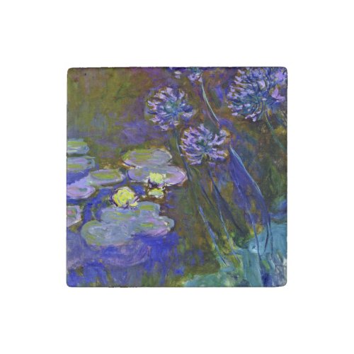 Claude Monet Water Lilies Agapanthus Stone Magnet