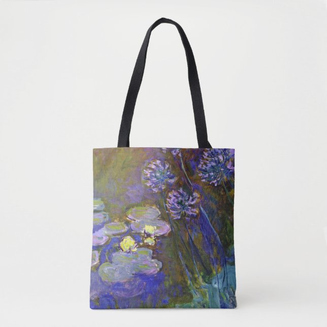 Claude Monet Water Lilies Agapanthus Tote Bag (Front)