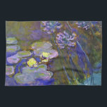 Claude Monet Water Lilies Agapanthus Towel<br><div class="desc">Claude Monet's Water Lilies and Agapanthus - Claude Monet's Water Lilies and Agapanthus is a wonderful impressionistic painting by one of the master flower artists of all time. The water garden is alive with color and emotion, as the purple Agapanthus flow up from their blue and green stems. The water...</div>