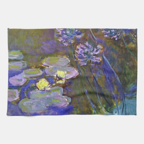 Claude Monet Water Lilies Agapanthus Towel
