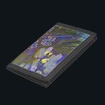 Claude Monet Water Lilies Agapanthus Trifold Wallet<br><div class="desc">Claude Monet's Water Lilies and Agapanthus - Claude Monet's Water Lilies and Agapanthus is a wonderful impressionistic painting by one of the master flower artists of all time. The water garden is alive with color and emotion, as the purple Agapanthus flow up from their blue and green stems. The water...</div>