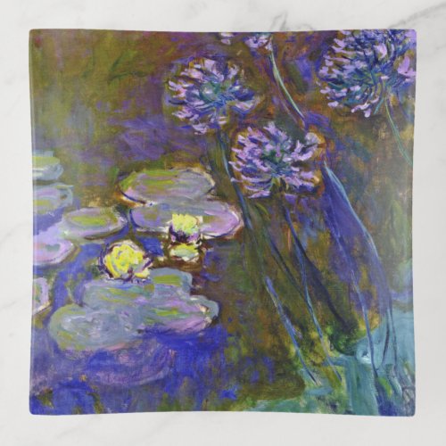Claude Monet Water Lilies Agapanthus Trinket Tray