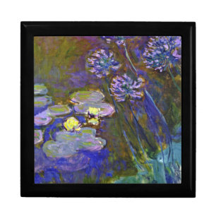 Claude Monet Water Lilies Agapanthus Vintage Art Gift Box