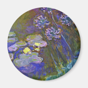Claude Monet Water Lilies Agapanthus Vintage Art Magnet
