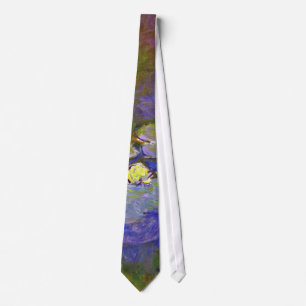 Claude Monet Water Lilies Agapanthus Vintage Art Neck Tie