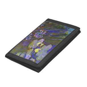 Claude Monet Water Lilies Agapanthus Vintage Art Tri-fold Wallet