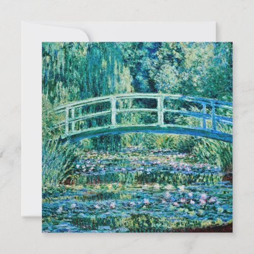 Claude Monet _ Water Lilies And Japanese Bridge Holiday Card