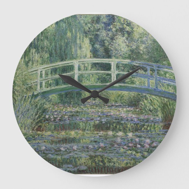 Claude Monet - Water Lilies And Japanese Bridge Large Clock (Front)