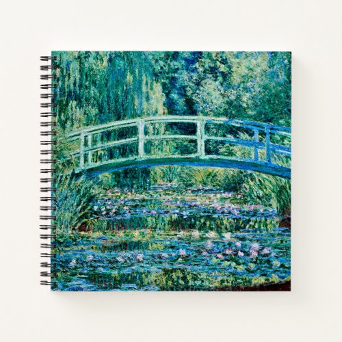 Claude Monet _ Water Lilies And Japanese Bridge Notebook