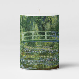 Claude Monet Water Lilies and Japanese Bridge Pillar Candle