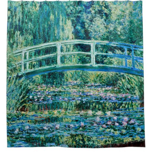 Claude Monet _ Water Lilies And Japanese Bridge Shower Curtain