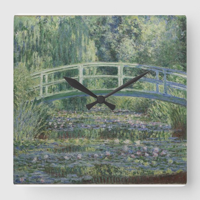 Claude Monet - Water Lilies And Japanese Bridge Square Wall Clock (Front)