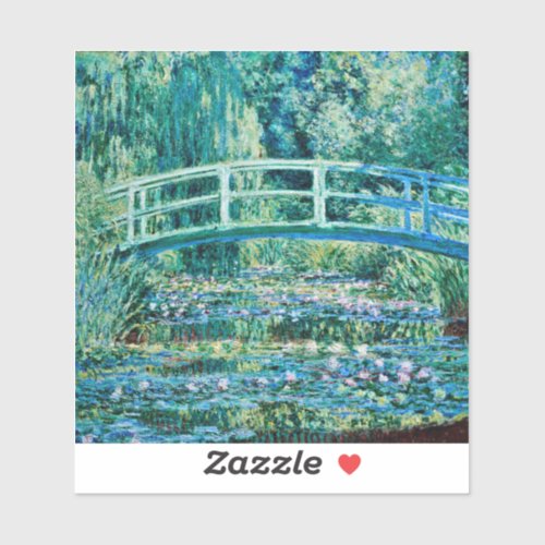 Claude Monet _ Water Lilies And Japanese Bridge Sticker