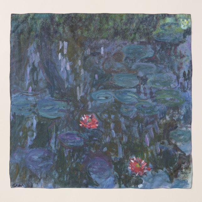 Claude Monet, Water Lilies and Reflections Scarf (Front)