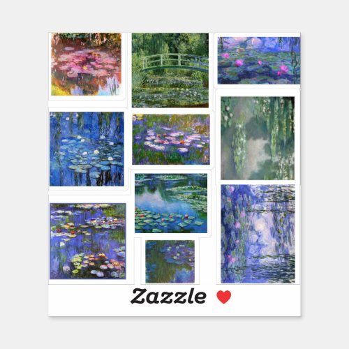 Claude Monet Water Lilies Art Paintings Sticker