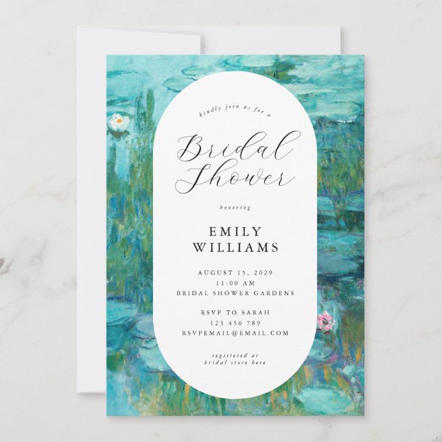 Claude Monet Water Lilies Bridal Shower Invitation (Front)