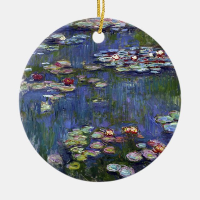 Claude Monet Water Lilies Ceramic Ornament (Front)