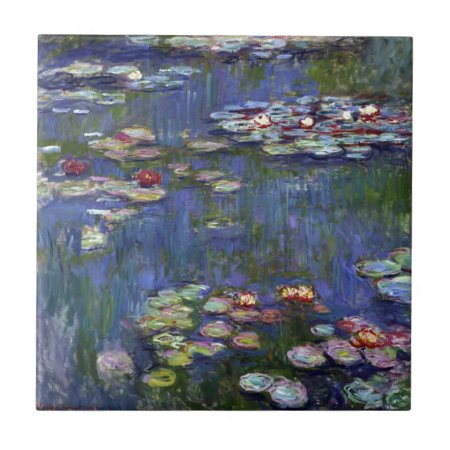 Claude Monet Water Lilies Ceramic Tile