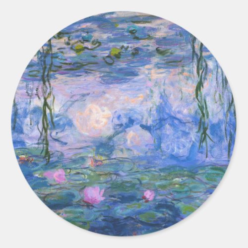 Claude Monet _ Water Lilies Classic Round Sticker