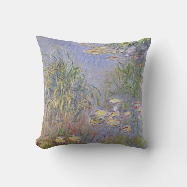 Claude Monet | Water-Lilies, Cluster of Grass Throw Pillow (Front)