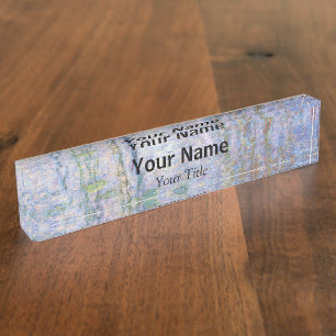 Claude Monet - Water Lilies Desk Name Plate