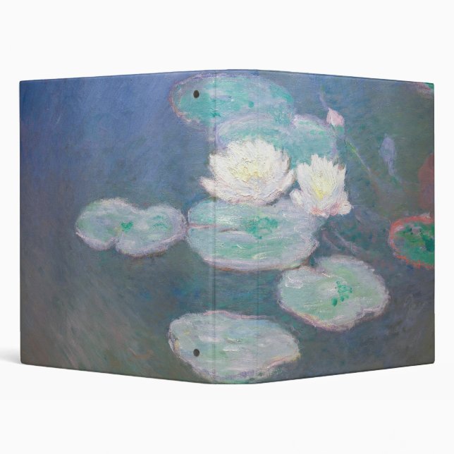 Claude Monet - Water Lilies, Evening Effect 3 Ring Binder (Background)