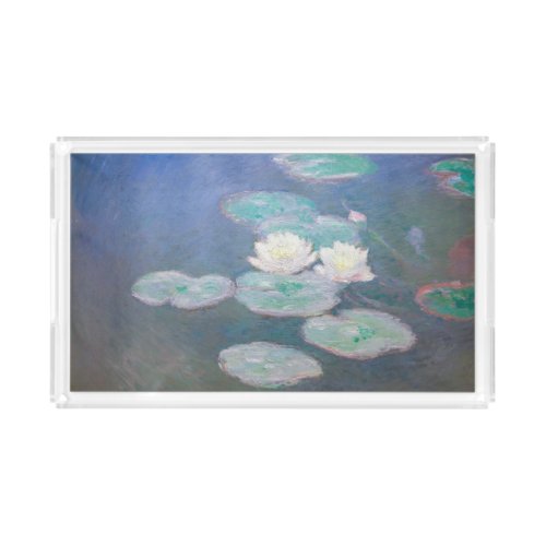 Claude Monet _ Water Lilies Evening Effect Acrylic Tray