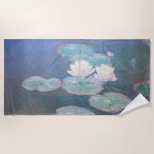 Claude Monet - Water Lilies, Evening Effect Beach Towel